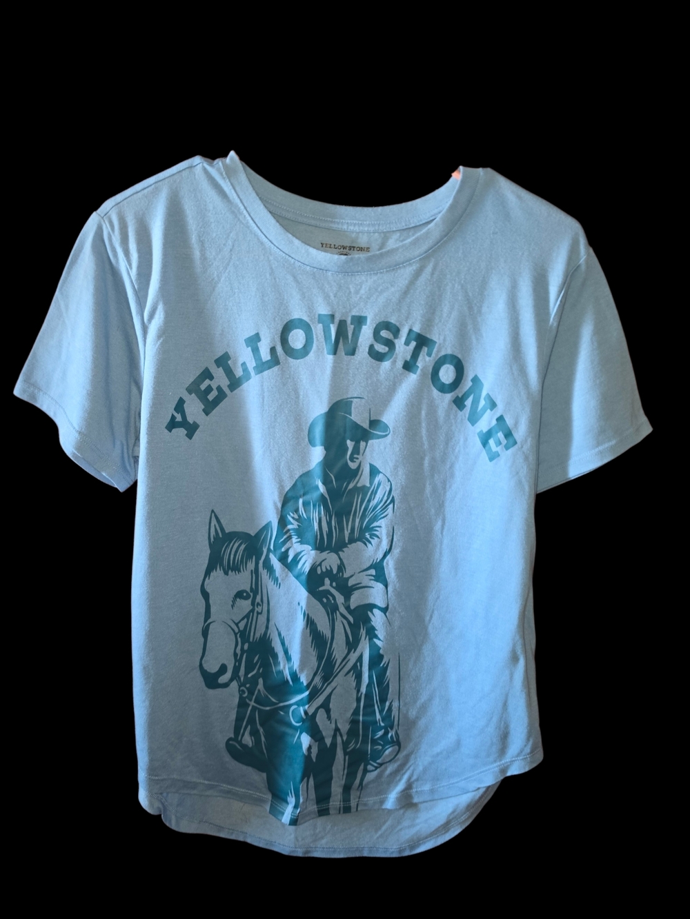 4/8/28. Womens Yellowstone Graphic T-Shirt With Cowboy & Horse Design - Picture 2 of 2